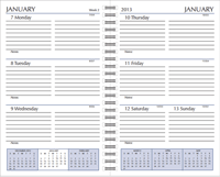 wirebound 5x8 weekly planner pages
