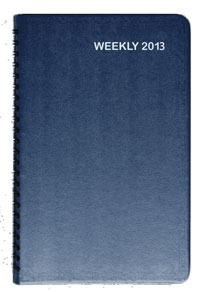blue leatherette 2013 weekly planner