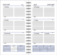 3 x 6 wirebound planner weekly pages