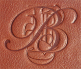 Monogram initials on a leather planner